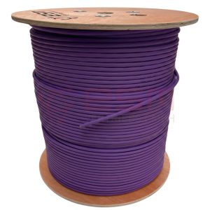 ESM CAT7 Netzwerkkabel Simplex 4X2X23AWG S/FTP LSZH 1200MHz Dca s2,d2,a2 Lila 500m Holztrommel