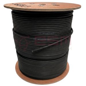 ESM CAT7 Netzwerkkabel Simplex 4X2X23AWG S/FTP PV-UV CPR: Fca 1200MHz Schwarz 500m Holztrommel