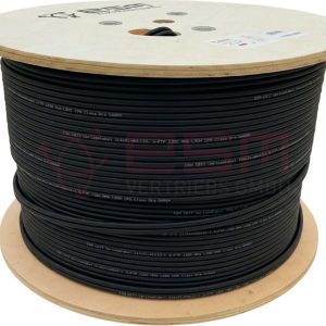 ESM CAT7 Netzwerkkabel Simplex 4X2X23AWG S/FTP PV-UV CPR: Fca 1200MHz Schwarz 1000m Holztrommel