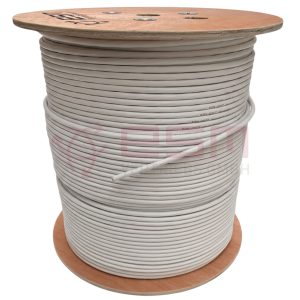 ESM CAT7 Netzwerkkabel Simplex 4X2X26/1AWG S/FTP LSZH 600MHz Dca s2,d2,a2 Weiss 500m Holztrommel