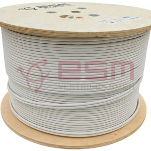 ESM CAT7 Netzwerkkabel Simplex 4X2X26/1AWG S/FTP LSZH 600MHz Dca s2,d2,a2 Weiss 1000m Holztrommel