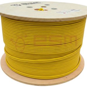 ESM CAT7A Netzwerkkabel Duplex 2X4X2X22AWG S/FTP LSZH 1500MHz Cca Gelb 500m Holztrommel